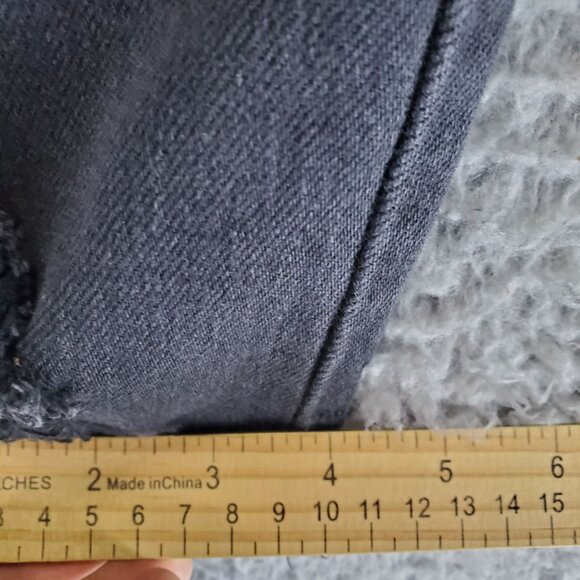 Risen Jeans Womens Size 27 Black High Rise Distressed Raw Hem Button Fly Stretch - Picture 10 of 12